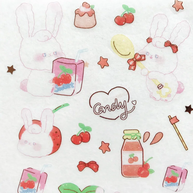 

4 Sheets/Pack Rabbit Golden Outline DIY Journal Diary Album Decoration