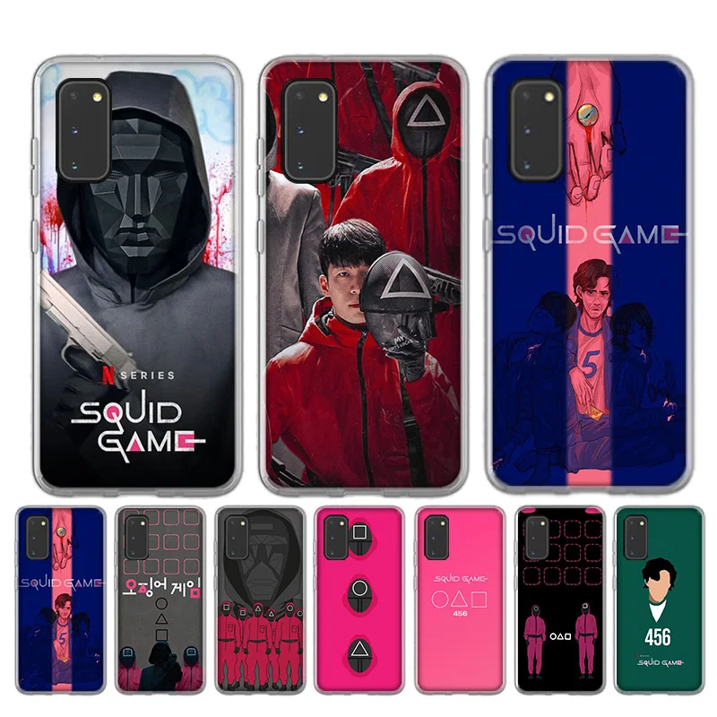 

Squid game TV series Silicone Case For Samsung Galaxy S30 S21 Ultra S20 Plus S10 S9 S8 Plus S10E Note 8 9 10 Pro Bags Cover