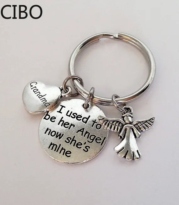 2019 Новый я был ей его амулеты ангелы брелок для ключей мама папа памяти отец