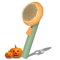 pet pumpkin brush self cleaning smooth brush for dogs cats puppies rabbits and cat brushes to gently remove loose undercoat