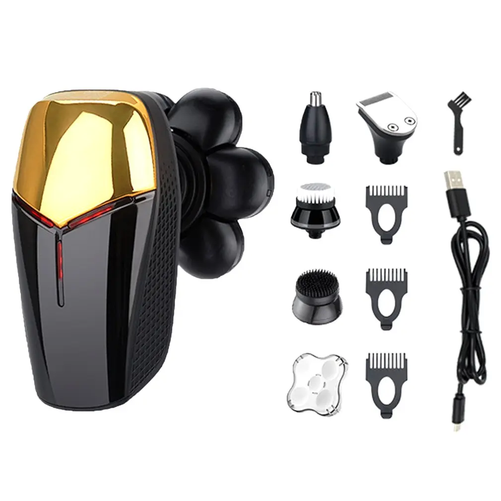 

7D Independent 7-blade Floating Head Waterproof Electric Razor Multifunctional Men's Razor Self-service Hair Clipper