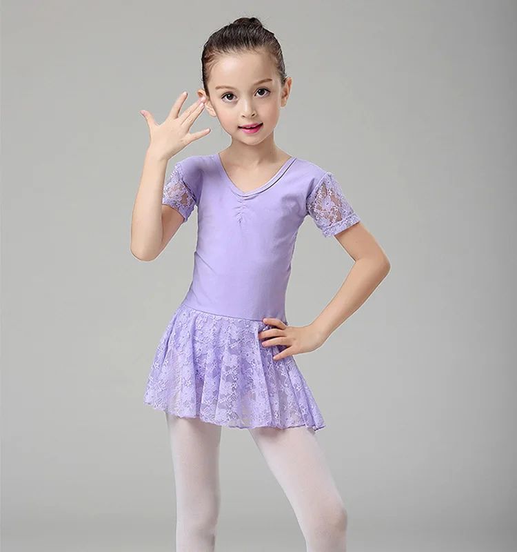 Кружевное балетное платье для девочек Детское трико Танцевальные костюмы-пачки