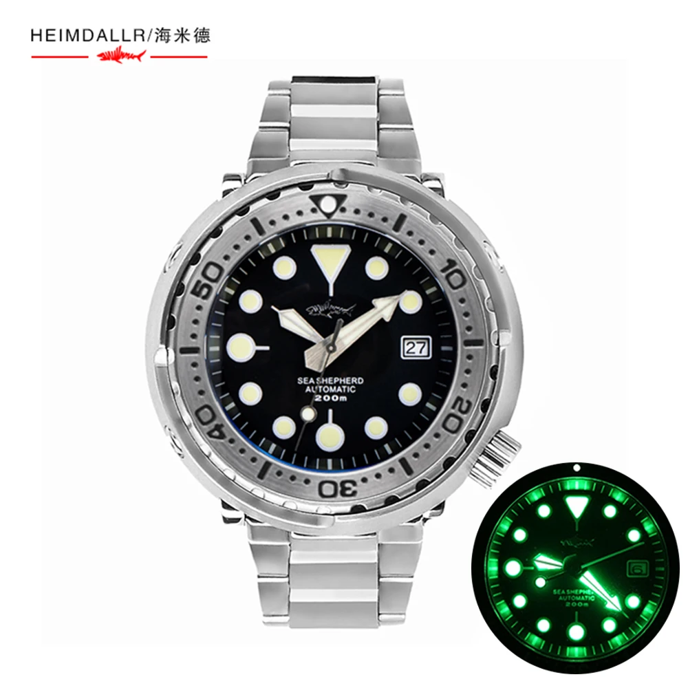 

HEIMDALLR 200m Diver Wrist Watch Black Dial Sapphire Japan NH35A Automatic Watch Waterproof Resistance Men's Mechanical Watches