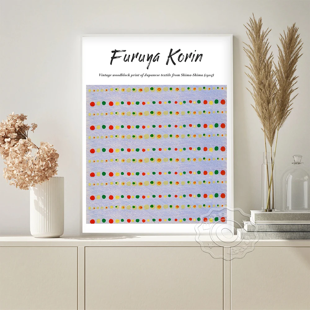 

Furuya Korin Exhibition Museum Vintage Art Prints Poster Punctiform Pattern Canvas Painting Retro Wall Stickers Home Decor Gift
