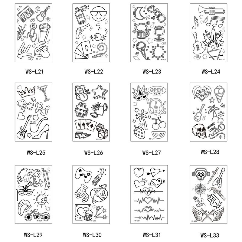 Синяя светящаяся Временная тату-наклейка для бара музыкального фестиваля
