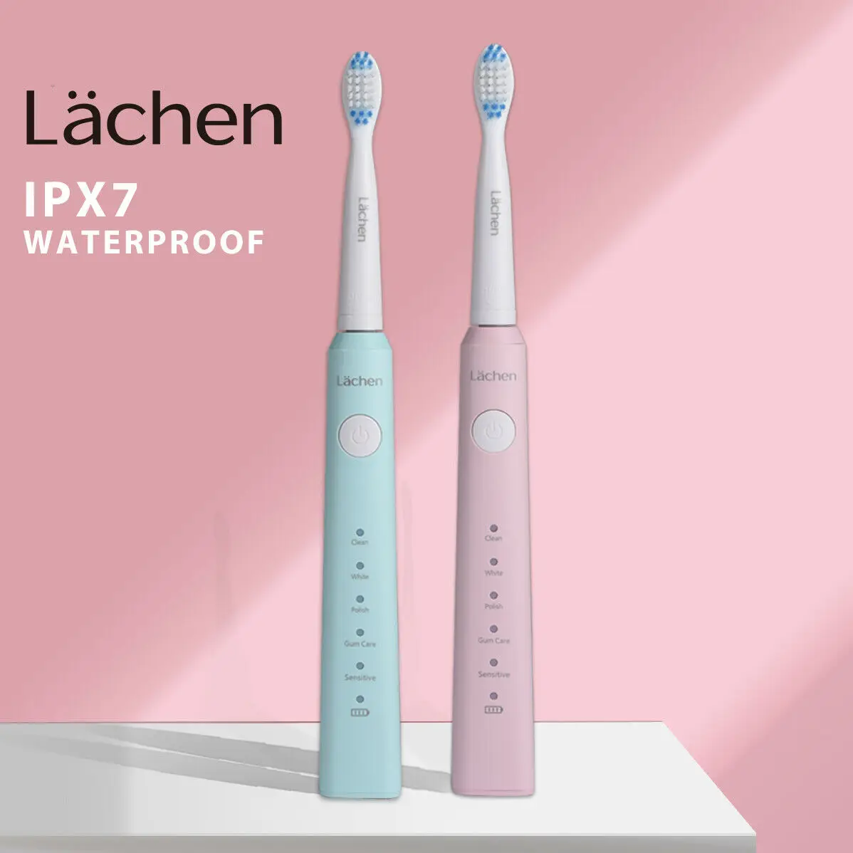 

Lachen Sonic Electric Toothbrush Cordless USB Rechargeable Toothbrush Waterproof Automatic Tooth Brush 2 Brush Head ST017