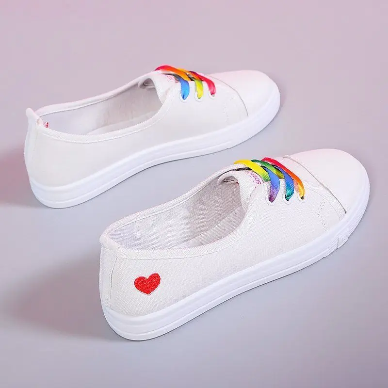 

2021 Spring New White Canvas Shoes Women's Shoes Sneakers Board Shoes Korean Version of All-match Casual Ladies Cloth Shoes