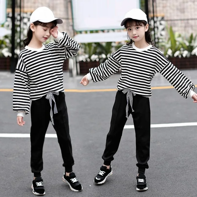 

4-13 Year Spring Autumn Baby Toddler Teenage Girls Clothes Children Clothing Set Sweatshirt + Pants 2 Piece Sets Casual Outfits