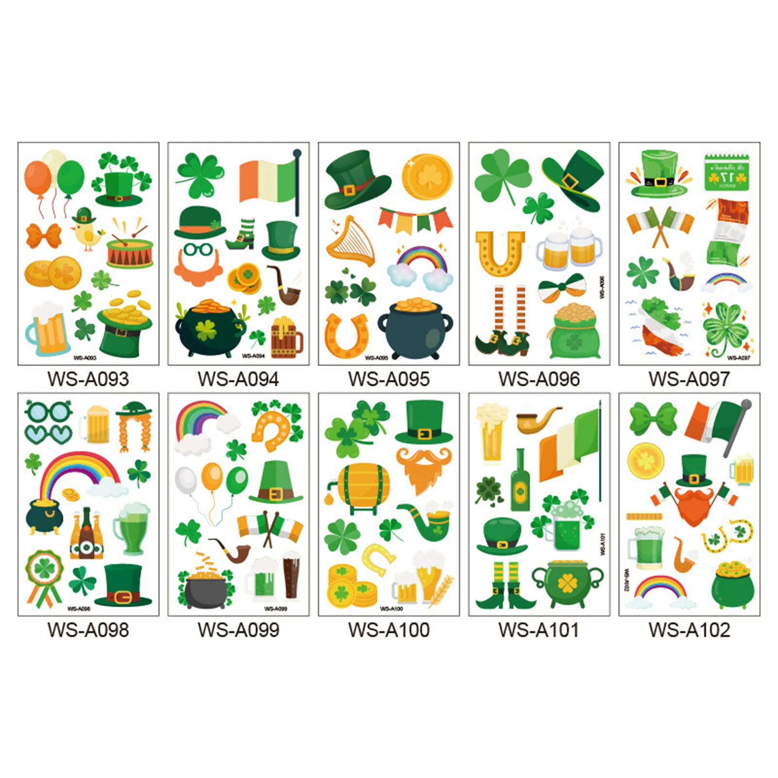 Праздничный Декор 100 шт. День Святого Патрика Временные татуировки вечерние