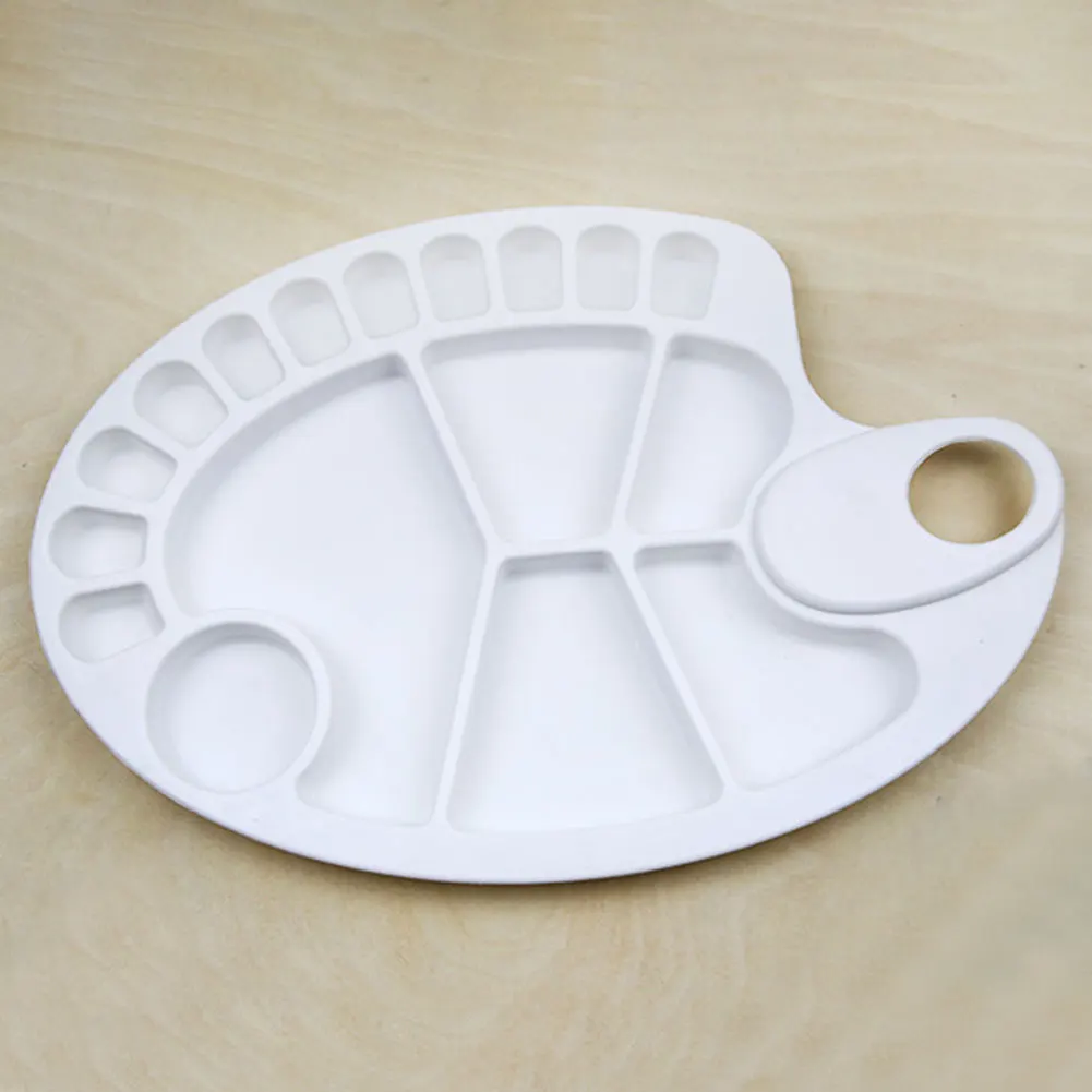 

Plastic Mixing Palette Watercolor Tray Art Oil Oval Drawing 17 Wells Painting