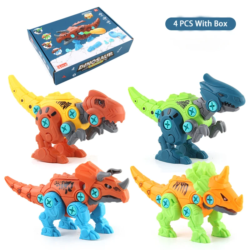 Разборка DIY модель динозавра Монтессори набор игрушек винт искусственная