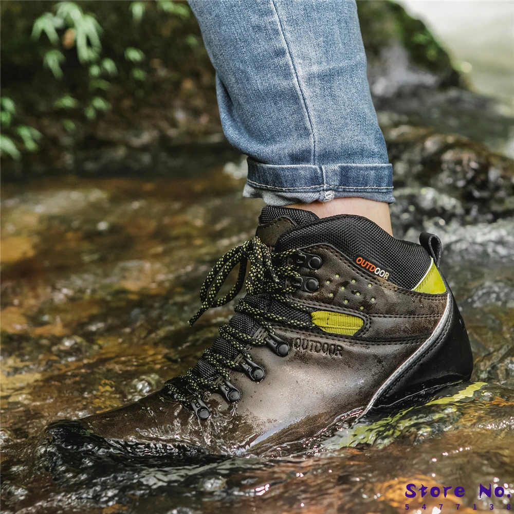 

Мужские ботинки, водонепроницаемые кожаные зимние повседневные ботинки, Мужская Уличная обувь, мужские дождевые ботинки, летние ботильоны,...