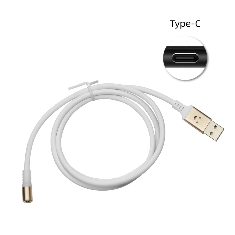 white 1 plug 1 cable CHAURE для интерфейса c-типа вращающийся на 360 ° и слепой вставляемый кабель для Huaweip30 Интеллектуальный голосовой контроль светодиодный usb-кабель - Цвет: white 1 plug 1 cable
