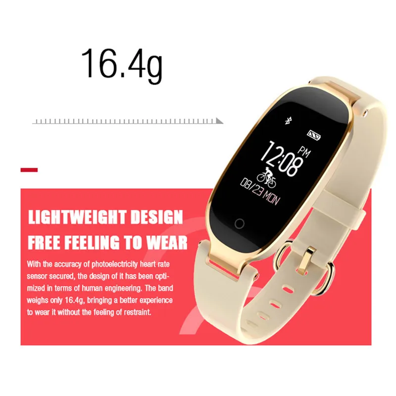 

S3 Fashion Smart Band Girl Women IP67 Smart Bracelet Heart Rate Monitor Wrist Smartband Lady Female Fitness Tracker Wristband
