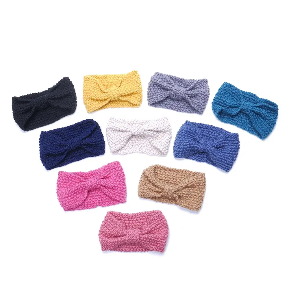 Новое поступление Женский вязаный крючком бантик тюрбан головной убор Зимняя