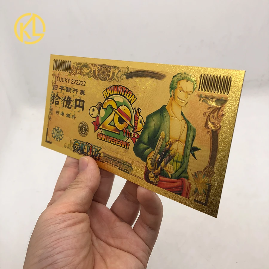 5 шт./компл. японский аниме цельный персонаж Луффи-Зоро набор золотых сувенирных