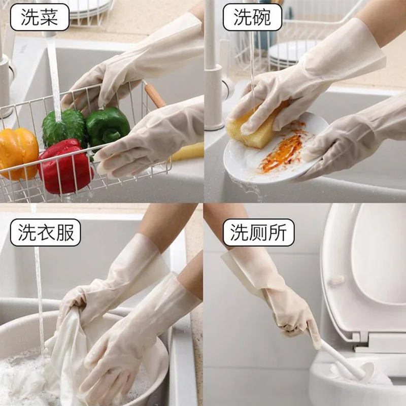 1 пара Кухня чистящие перчатки резиновые для мытья посуды щетка домашнего