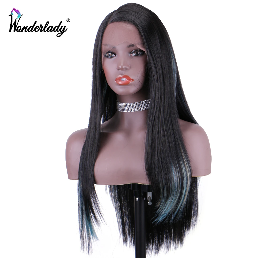 WonderLady синтетический парик с кружевом спереди Длинные прямые парики для черных
