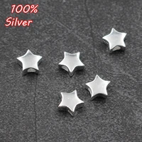 100 925 sterling silver color pentagram charm beads spacer manual craft silver beads diy bracelets jewelry making findings