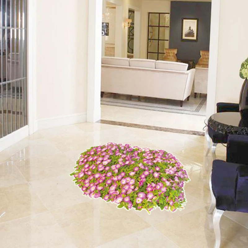 

3D Flowers Floor Stickers Nature Wall Stickers Bathroom Living Room Bedroom Decals Articles Stickers