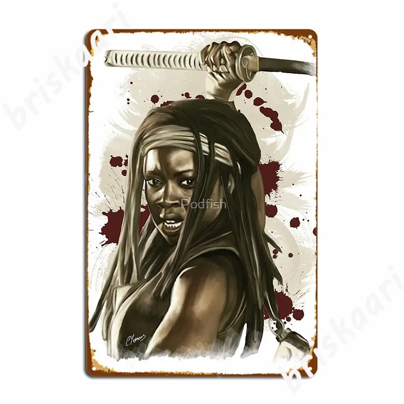 

Michonne Poster Metal Plaque Wall Pub Vintage Cinema Poster Tin Sign Poster