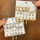 Серьги-кольца IPARAM с жемчугом, золотистые металлические круглые серьги геометрической формы, трендовые украшения, подарок, 2021