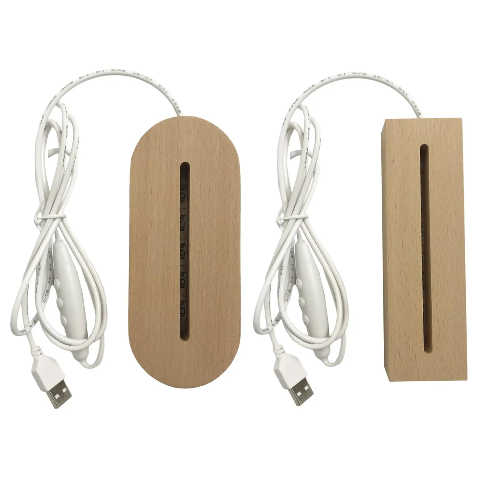 

Wood LED Night Light Base Long Slot Acrylic Display Lighted Base Stand Lamp for Crystals Support Ornament Decoration