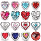 5 шт.лот, смешанные ювелирные изделия с кристаллами, горный хрусталь, любовь, сердце, 20 мм, 18 мм, металлические кнопки, подходят для ювелирных изделий, браслеты, ожерелья