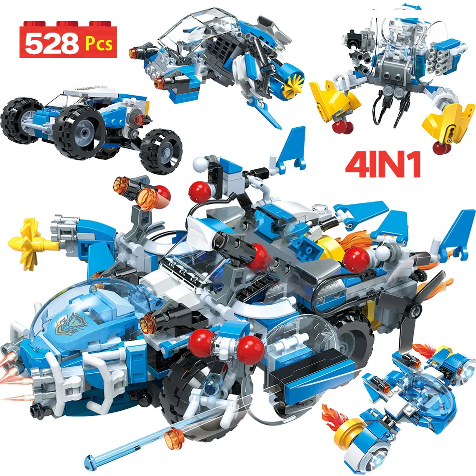 528 шт. круизные колесницы машины фигурки вертолетов строительные блоки
