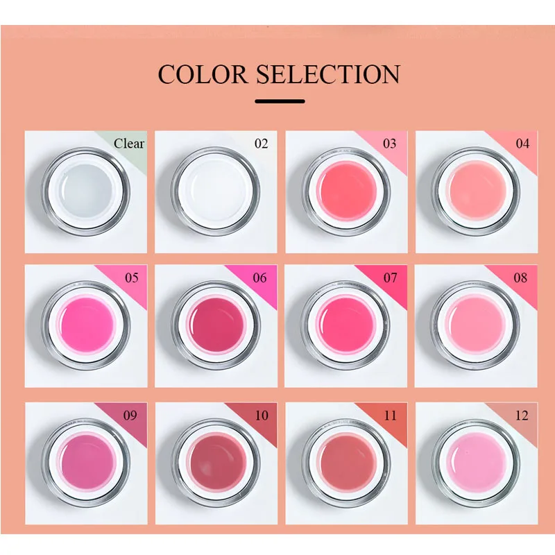 Beautilux Soak Off Contruction Nails Gel Kit 10 г * 12 шт прозрачный розовый белый камуфляж УФ