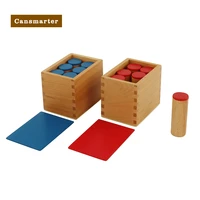 montessori toy international version sound boxes wooden beech blue red painting sensorial exercise educational toy for preschool