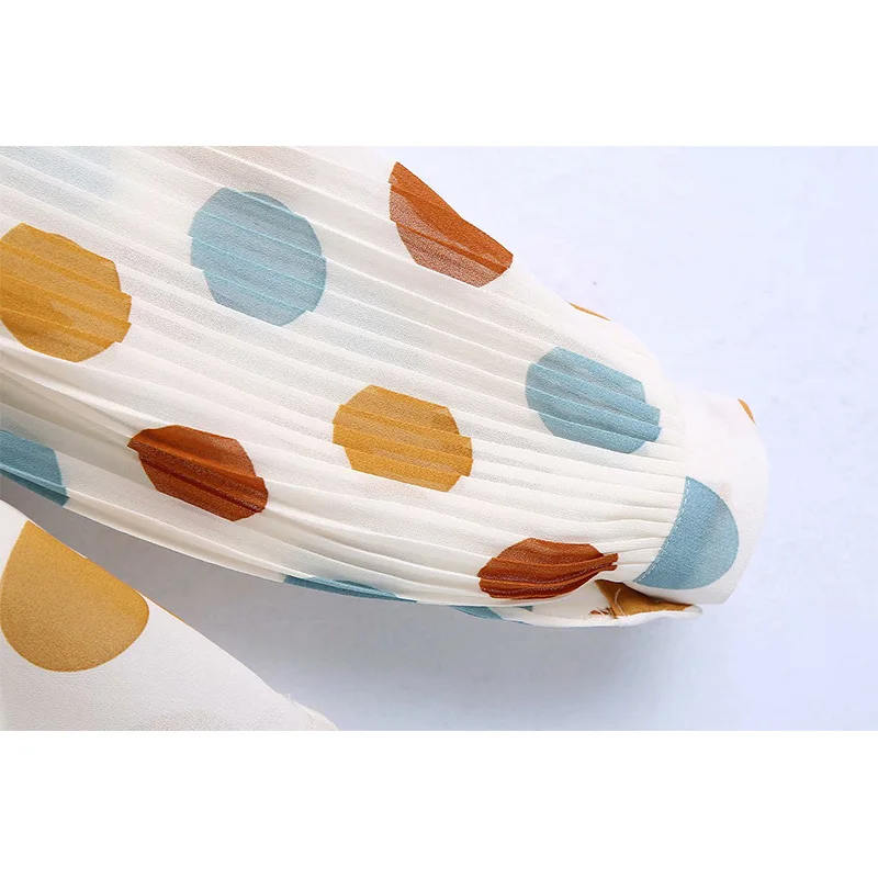 

2020 New Women Blouse Colourful Polka Dot Long Sleeves O-Neck Shirt Female Fashion Casual Women Clothes