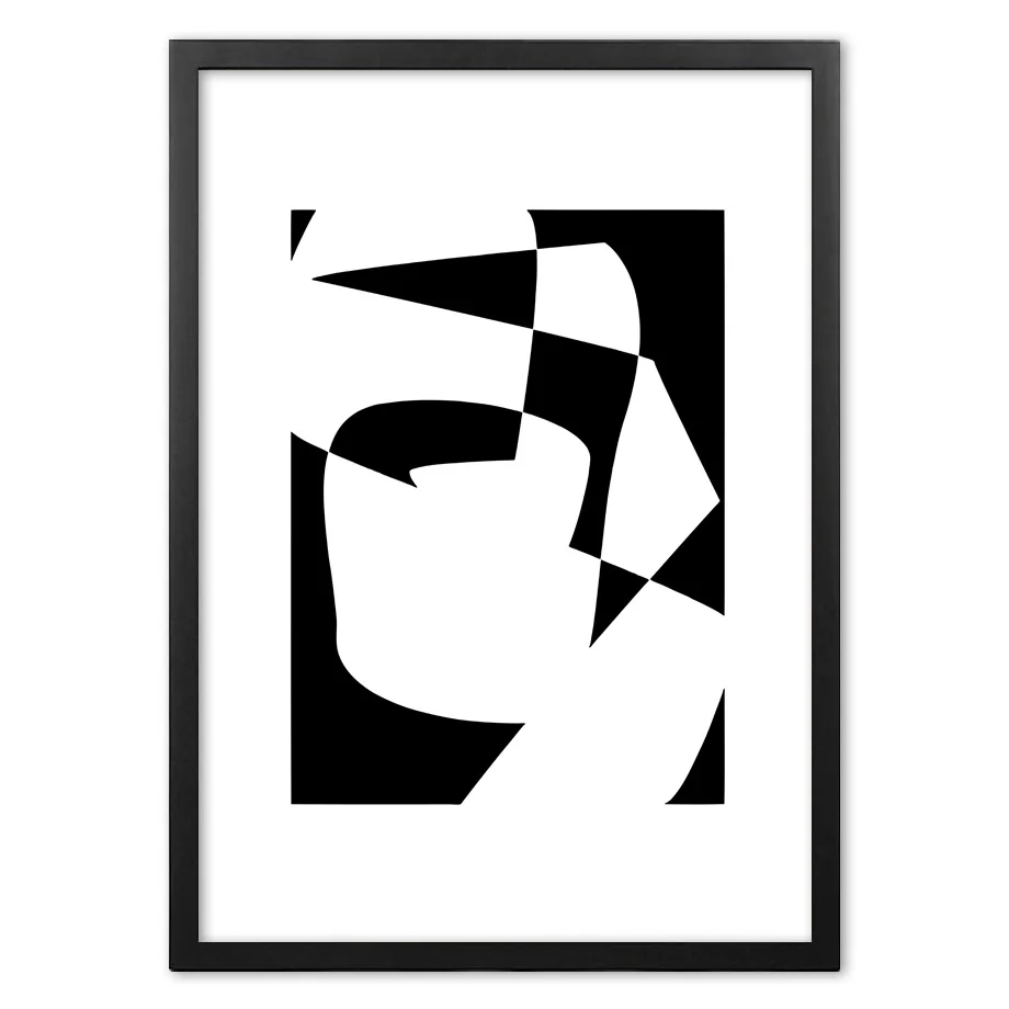 Черный белый цвет Нерегулярные блок формы с абстрактным принтом настенная