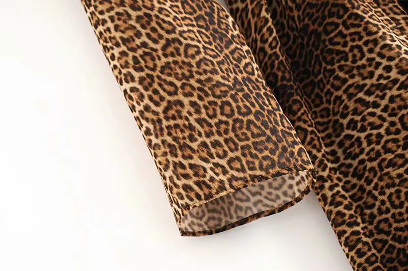 Новинка женское сексуальное мини-платье с v-образным вырезом и леопардовым