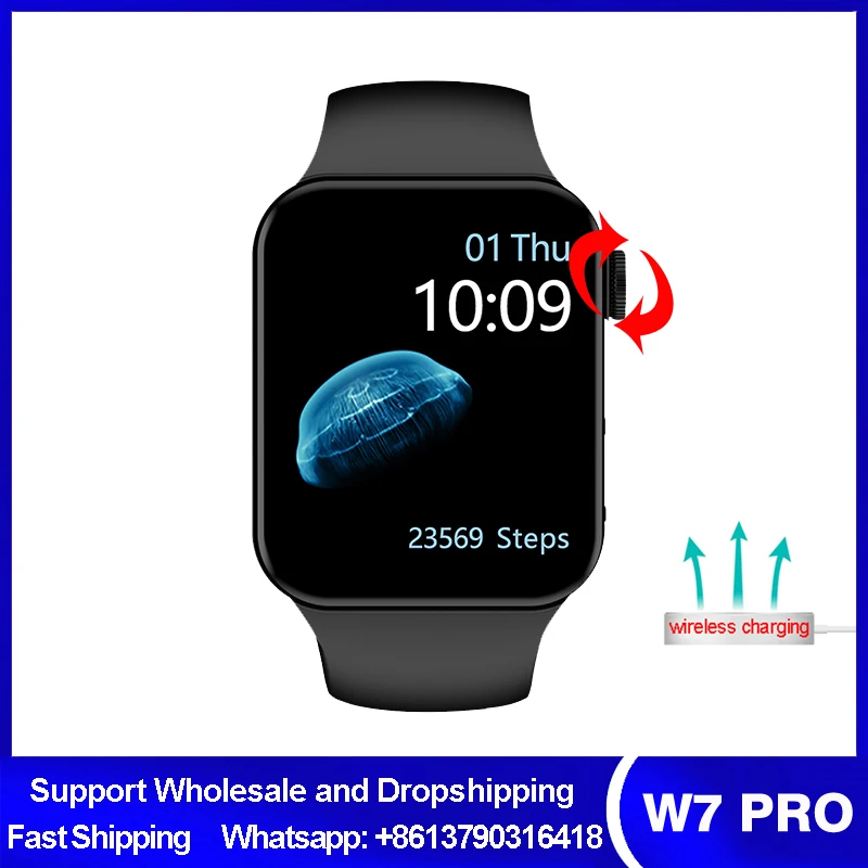 

Смарт-часы W7 Pro, 44 мм, с Bluetooth, беспроводной зарядкой