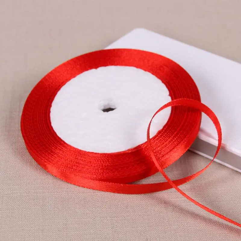 

10pcs/lot 20 Meters Polyester Ribbon Gift Wrap Baking Ribbon Wedding Christmas Decoration Red Ribbon 6mm 10mm