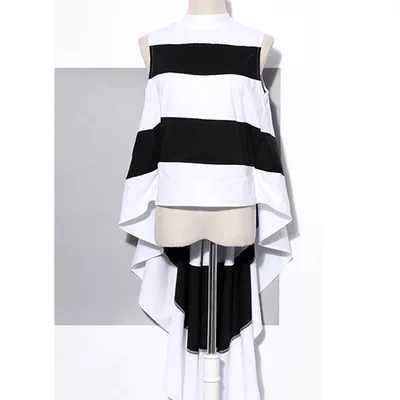 

High fashion Irregular before and after sleeveless women's chiffon shirt C038