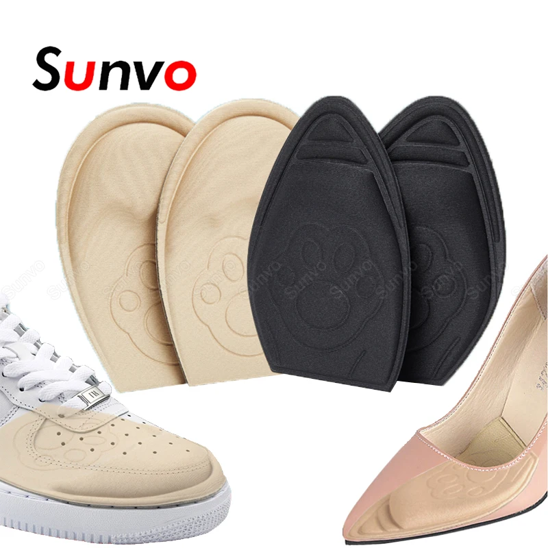 

Sunvo 4 Pair Women Insoles for Shoes High Heels Liner Forefoot Pad Sponge Plug Shoe Size Filler Cushion Foot Pain Relief Inserts