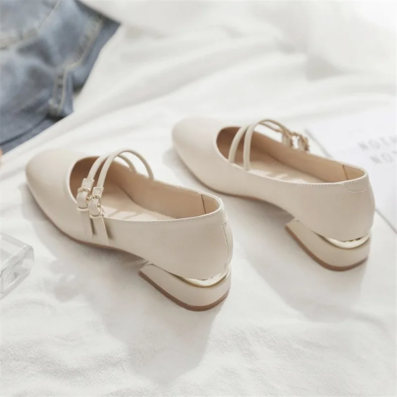 Женские туфли на высоком толстом каблуке лодочки квадратном Рабочая обувь без