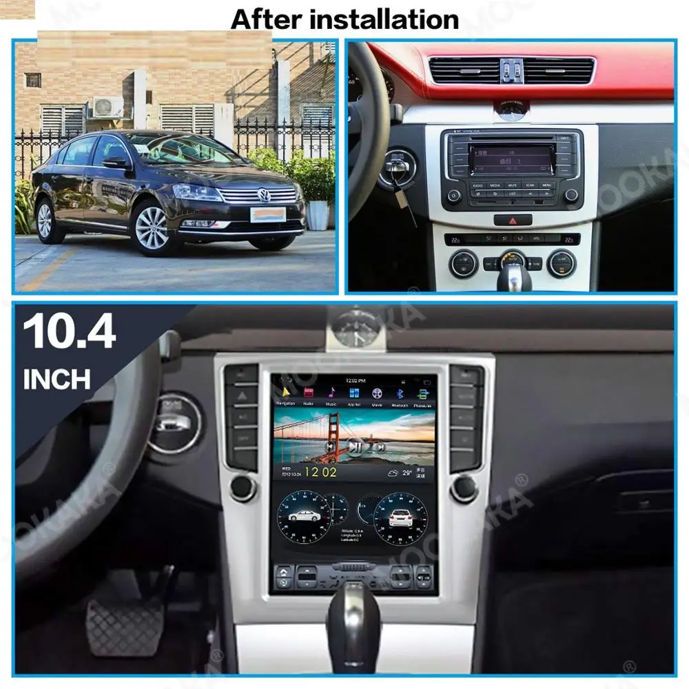 4+64GB Verticl Tesla Screen For VW Passat Magotan CC 2007 2008-2015  Android 9.0 Car Multimedia Player GPS Audio Radio Head Unit