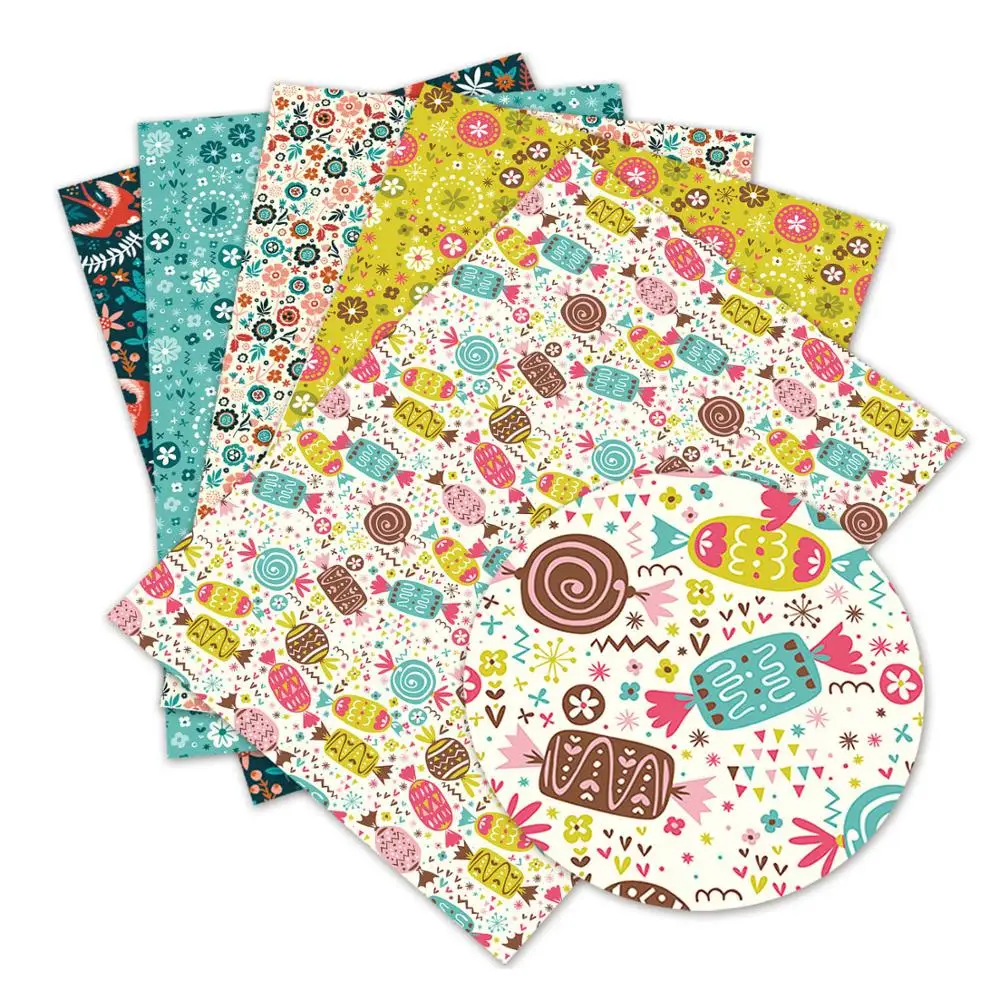 Diy accessories 30*136cm avocado flowers Printed Faux Synthetic Leather Sheets for Bow DIY handmade Materials L2881 | Дом и сад