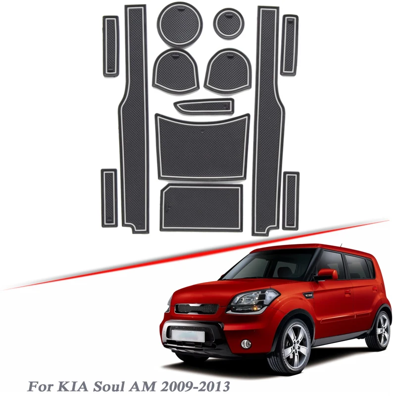 13 шт. автомобильный Стайлинг для KIA Soul AM 2009 2013 латексный коврик со слотом ворот