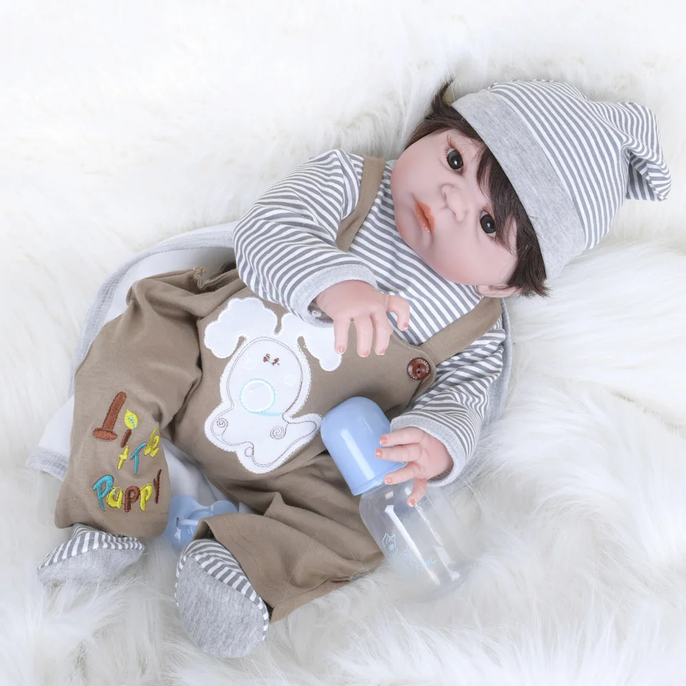 Кукла реборн мягкая виниловая ручной работы 55 см 22 дюйма|Игровые фигурки и