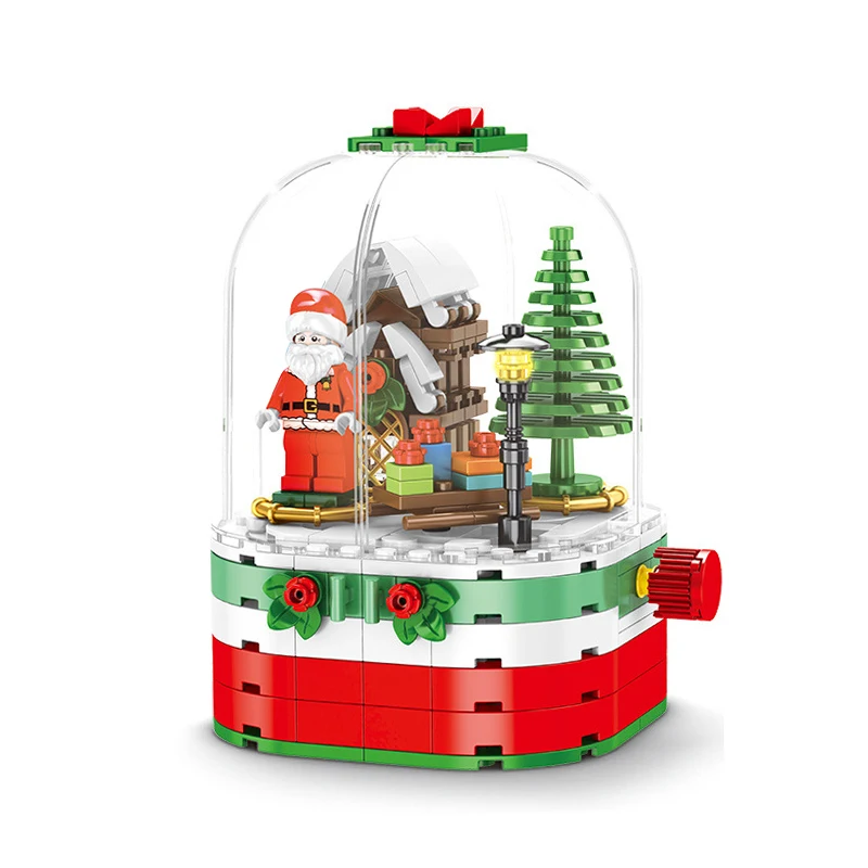 

Santa Sleigh Reindeer Gift Christmas Cabin Assembled Building Blocks Compatible Bricks Toys For Boys and girls Girl