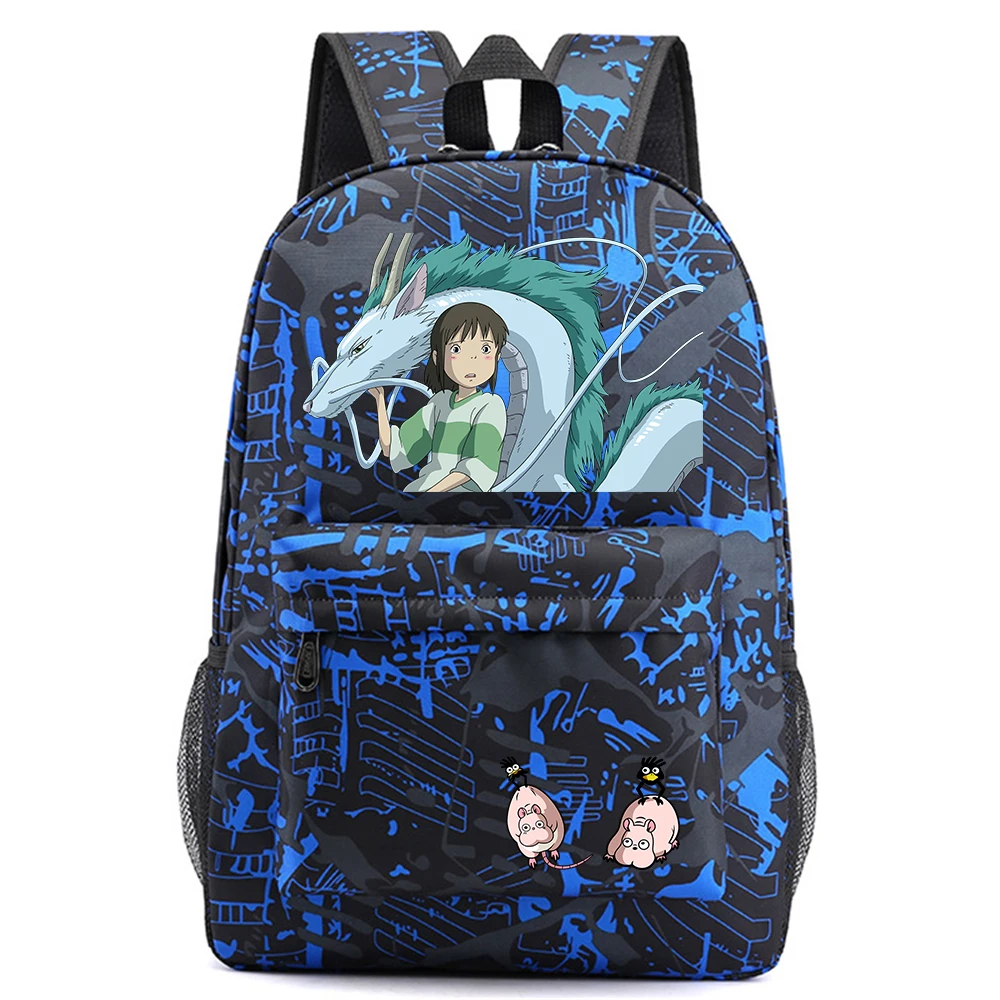 

Anime Spirited Away Casual Backpack Fabric Travel Mochila Unisex Student Packsack Teenger Schoolbag High Quality Laptop Bag