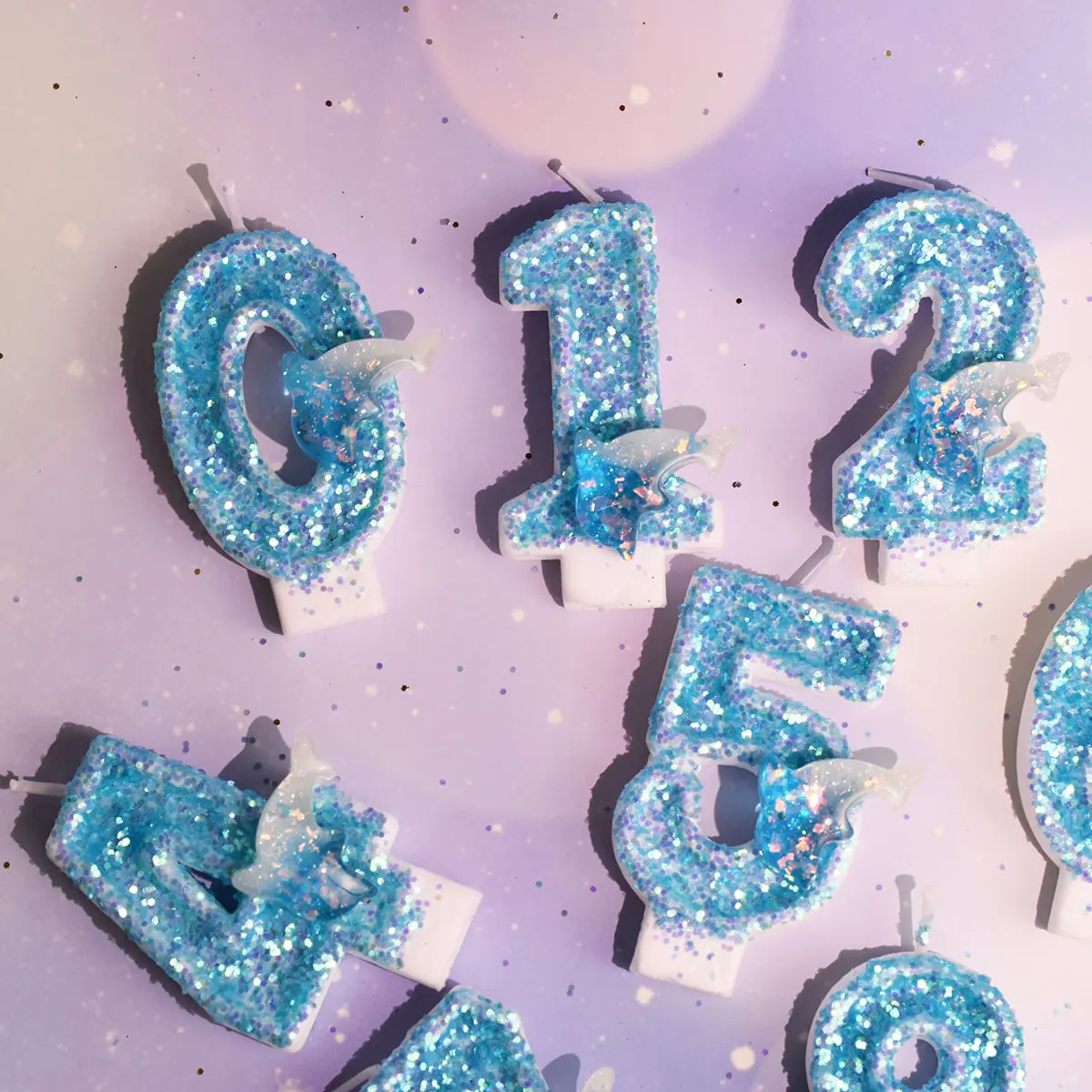 Синяя Свеча для торта Топпер дельфин морские животные форма детский день