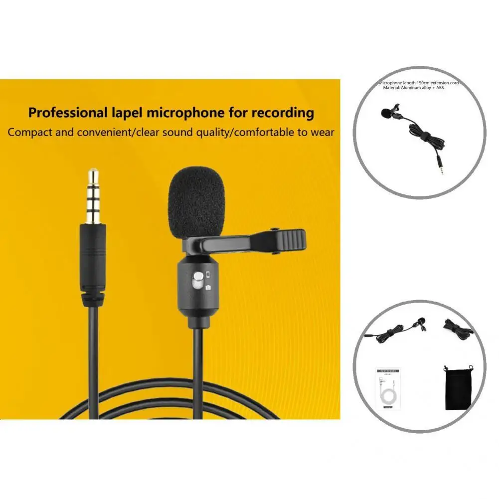 

Высококачественный портативный петличный микрофон 3,5 мм, прочный петличный микрофон, простой в использовании для планшета
