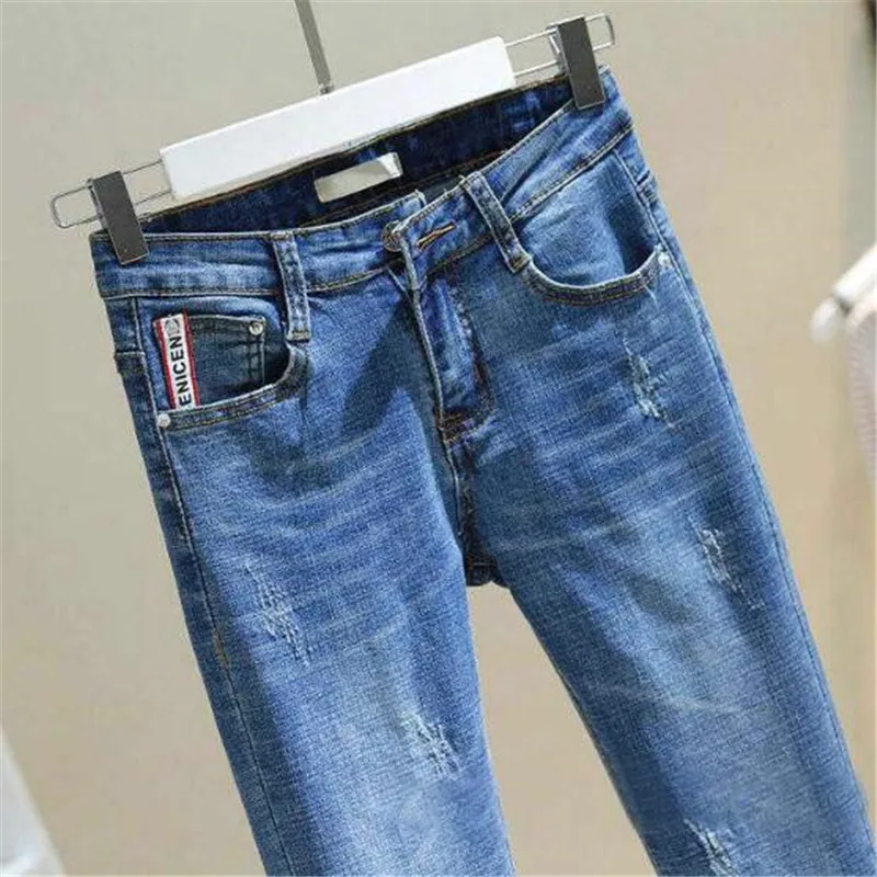 Джинсы черные джинсы с высокой талией женские эластичные большого размера