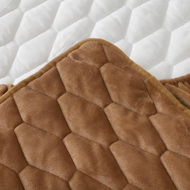 Эластичная натяжная простыня мягкая зимняя теплая молочная бархатная