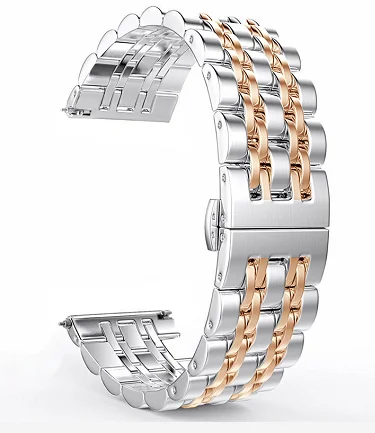 Silver Rose Gold Ремешок для часов из нержавеющей стали для samsung Galaxy Watch 42 мм 46 мм сменный ремешок для samsung gear S2 S3 Classic/Frontier - Цвет ремешка: Silver Rose Gold